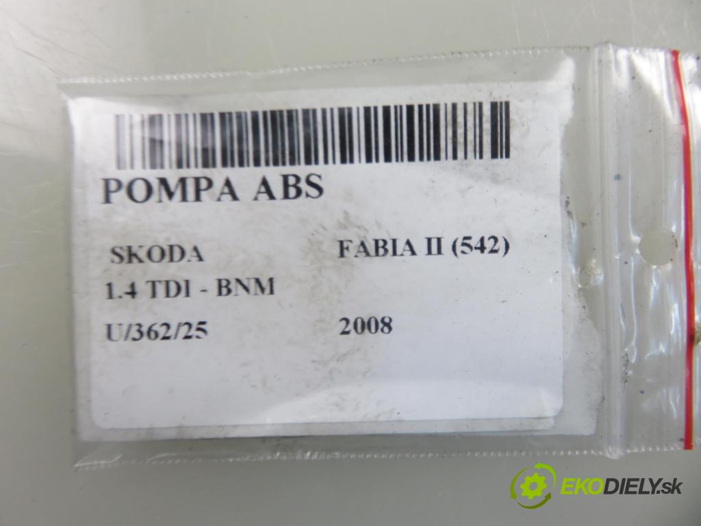 SKODA FABIA II (542) HB 2008 51,00 1.4 TDI - BNM 1422,00 Pumpa ABS 6R0907379E ; 0265234575 ; 0265950689 (Pumpa ABS)