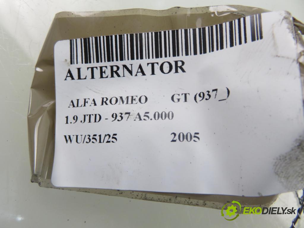 ALFA ROMEO GT (937_) COUPE 2005 110,00 1.9 JTD - 937 A5.000 1910,00 Alternátor 46782213 (Alternátor)