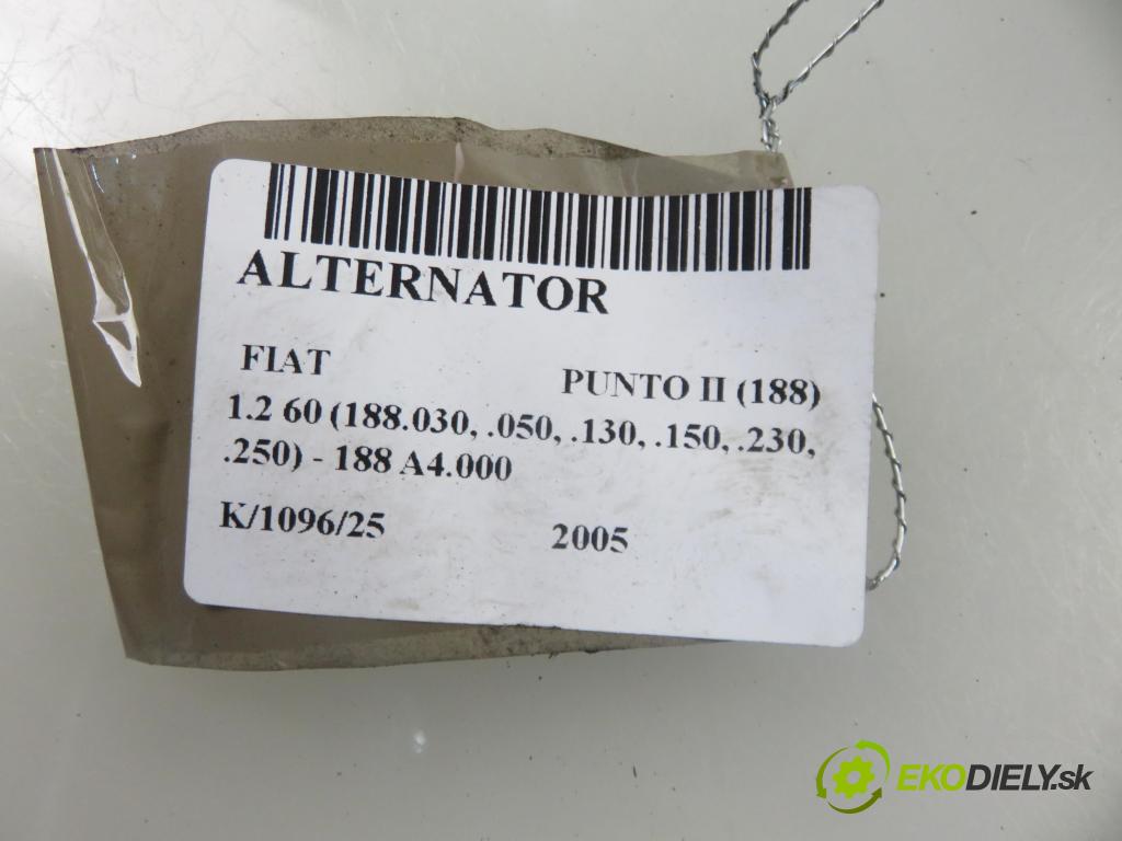 FIAT PUNTO (188_) HB 2005 44,00 1.2 60 - 188 A4.000 1242,00 Alternátor 51714794 (Alternátor)