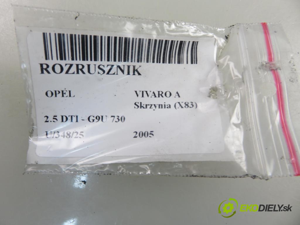 OPEL VIVARO A Skrzynia (X83) FURGON 2005 99,00 2.5 DTI 135 - G9U 730 2464,00 Štartér  (Štartér)