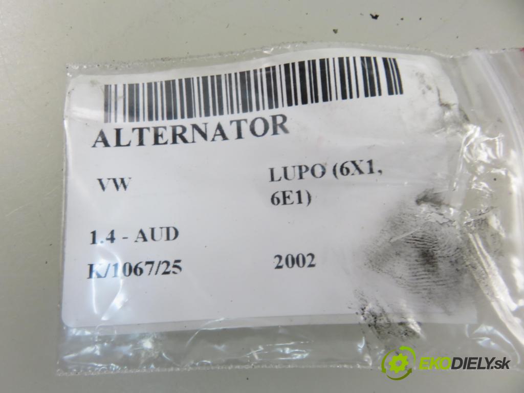 VW LUPO (6X1, 6E1) HB 2002 44,00 1.4 - AUD 1390,00 Alternátor 0124325013 (Alternátor)