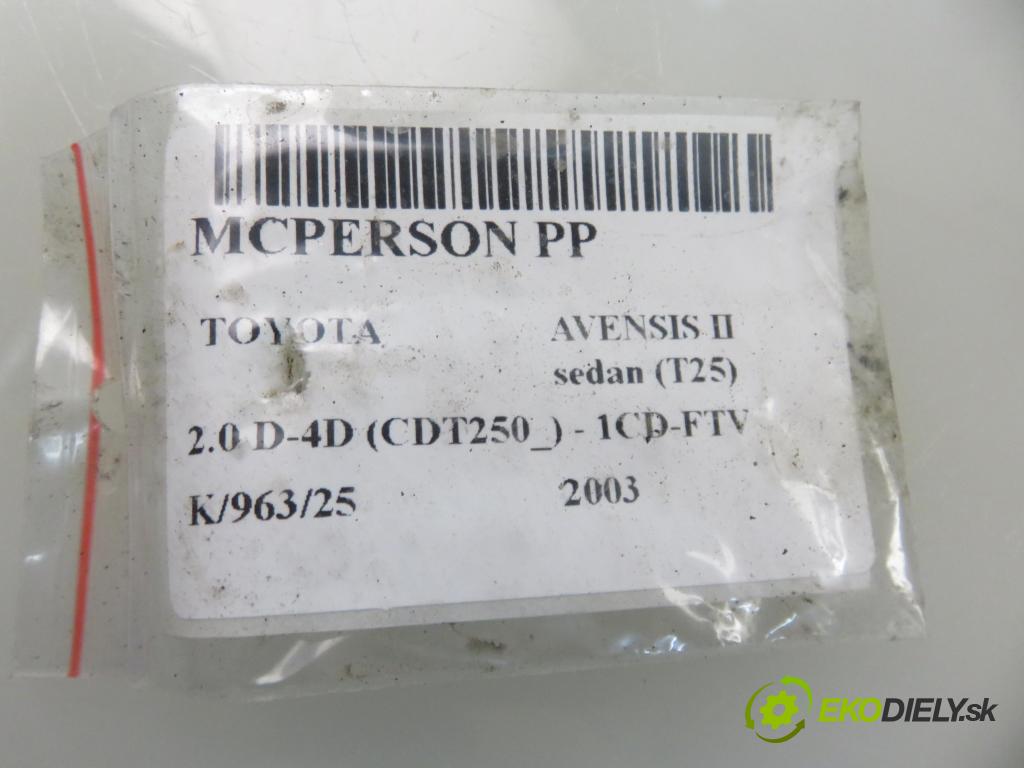 TOYOTA AVENSIS sedan (_T25_) SEDAN 2003 85,00 2.0 D-CAT 116- 1CD-FTV 1995,00 MCPERSON PP 