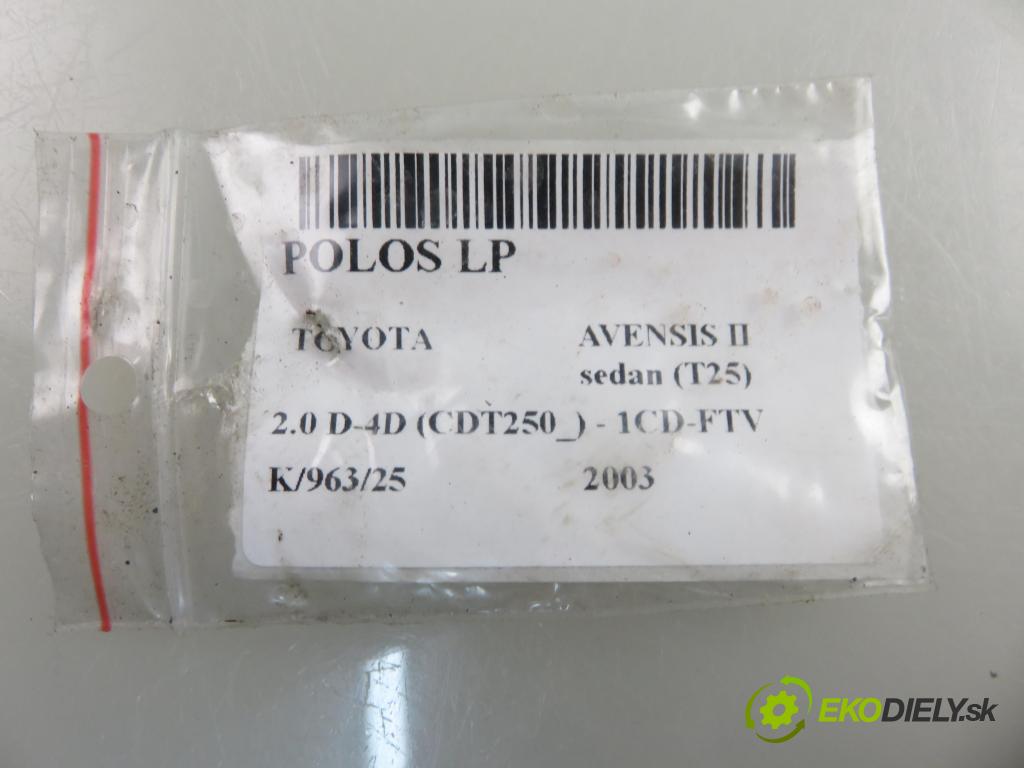 TOYOTA AVENSIS sedan (_T25_) SEDAN 2003 85,00 2.0 D-CAT 116- 1CD-FTV 1995,00 Poloos LP 