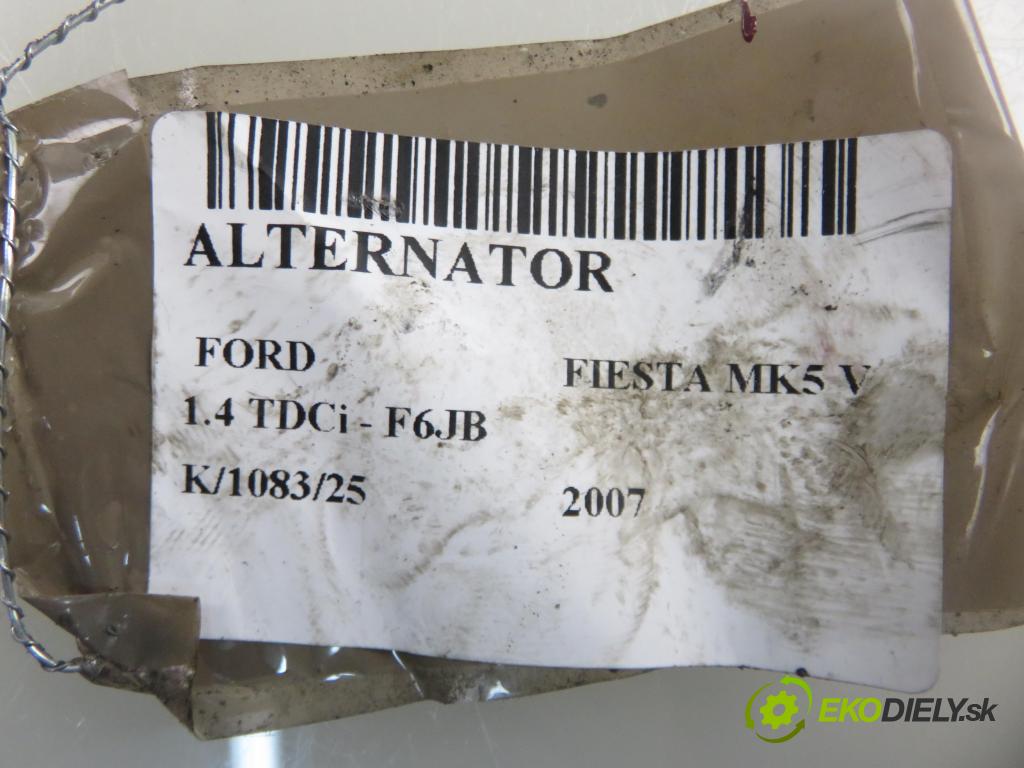 FORD FIESTA V (JH_, JD_) HB 2007 50,00 1.4 TDCi 68 - F6JB 1399,00 Alternátor 3S6TAC (Alternátor)
