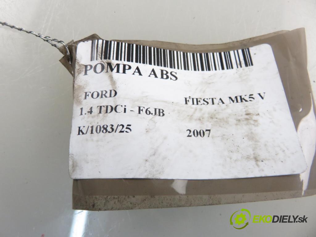 FORD FIESTA V (JH_, JD_) HB 2007 50,00 1.4 TDCi 68 - F6JB 1399,00 pumpa ABS 4S612M110CD ; 10020701034 ; 10097001333 (Pumpa ABS)