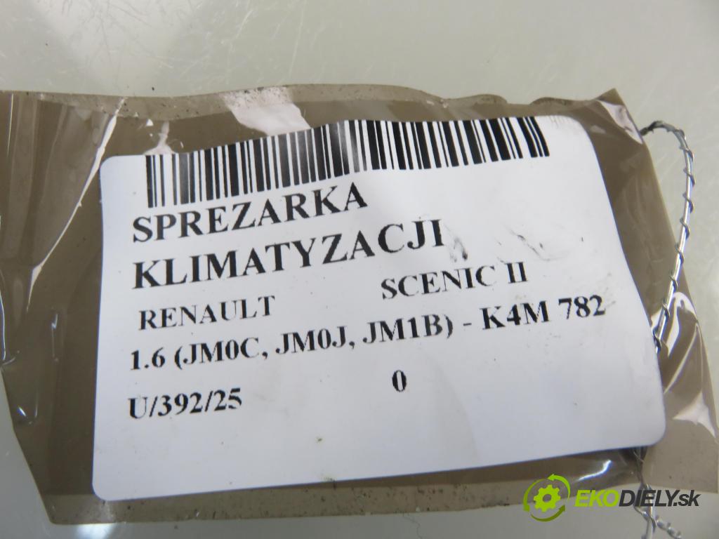 RENAULT SCENIC II (JM0/1_) MINIVAN 2005 83,00 1.6 (JM0C, JM0J, JM1B) - K4M 782 1598,00 KOMPRESOR: klimatizácie 8200316164 (Kompresor klimatizácie)