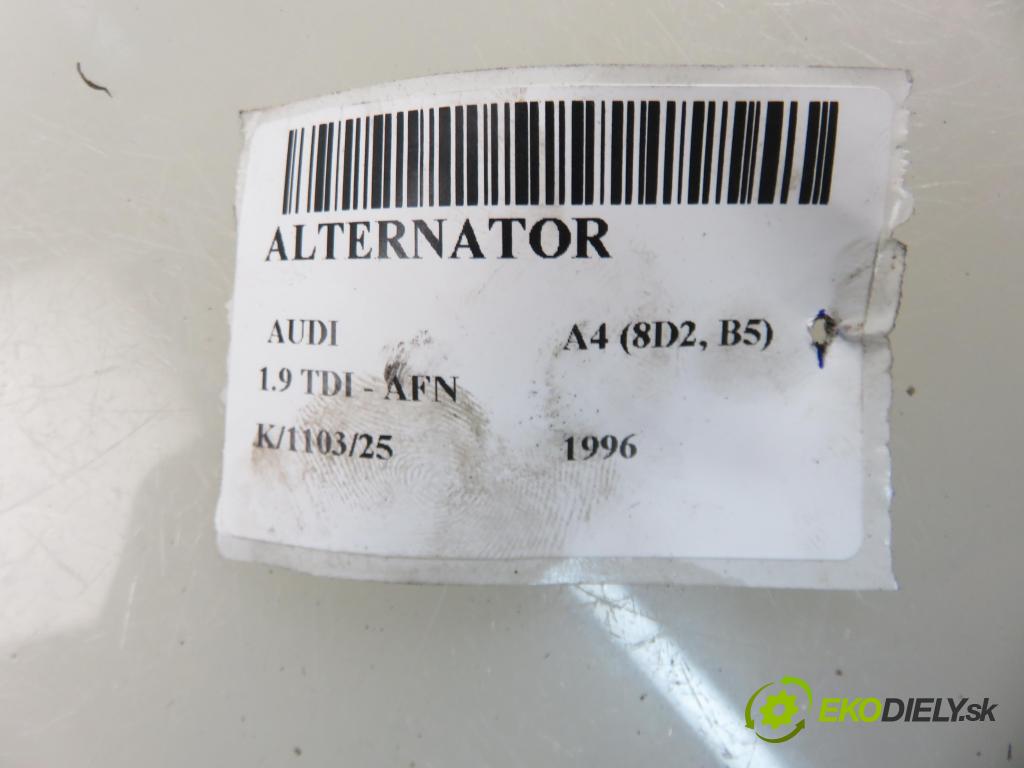 AUDI A4 (8D2, B5) SEDAN 1996 81,00 1.9 TDI 110 - AFN 1896,00 Alternátor  (Alternátor)