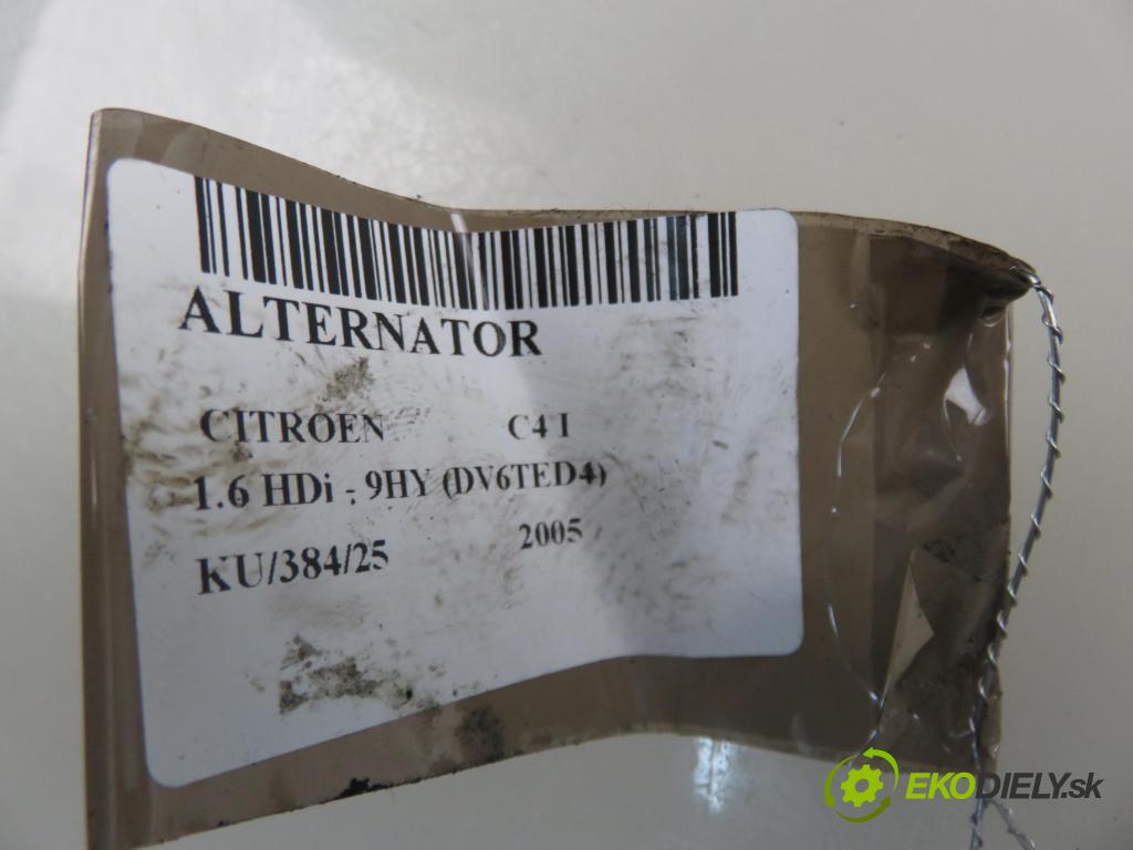 CITROEN C4 I (LC_) HB 2005 80,00 1.6 HDi - 9HY (DV6TED4) 1560,00 Alternátor 9646321880 ; 0124525035 (Alternátor)