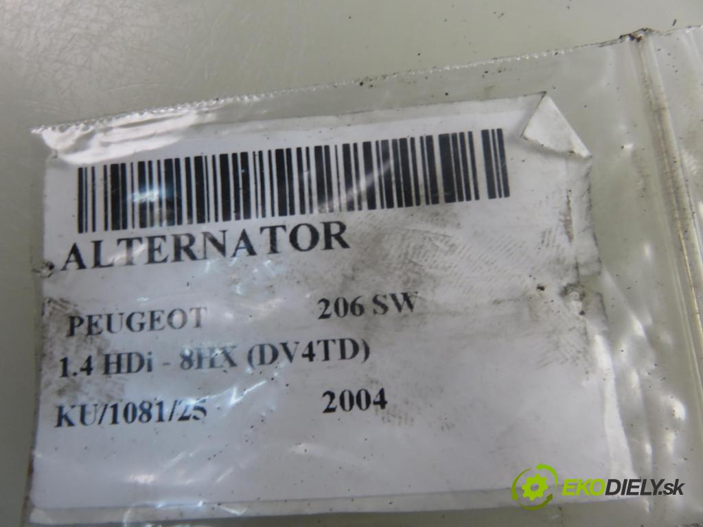 PEUGEOT 206 SW (2E/K) KOMBI 2004 50,00 1.4 HDi - 8HX (DV4TD) 1398,00 Alternátor 9646476280 (Alternátor)