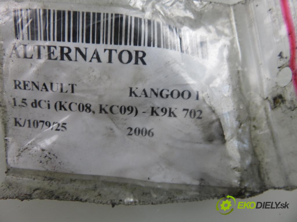 RENAULT KANGOO (KC0/1_) KOMBIVAN 2006 60,00 1.5 dCi 80 - K9K 702 1461,00 Alternátor 8200537415 (Alternátor)