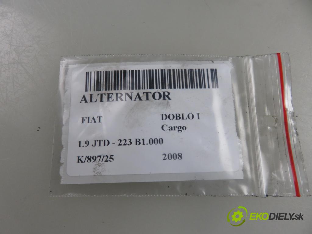 FIAT DOBLO Cargo (223_) FURGON 2008 77,00 1.9 JTD 105 - 223 B1.000 1910,00 Alternátor DAN501 ; 1012101510 (Alternátor)