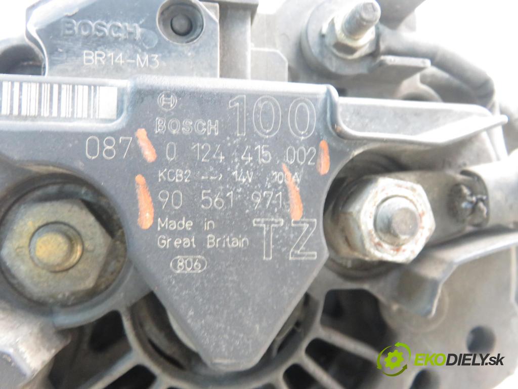 OPEL ASTRA G coupe (F07_) COUPE 2002 92,00 1.8 16V - Z 18 XE 1796,00 Alternátor 0124415002 ; 9056971 (Alternátor)