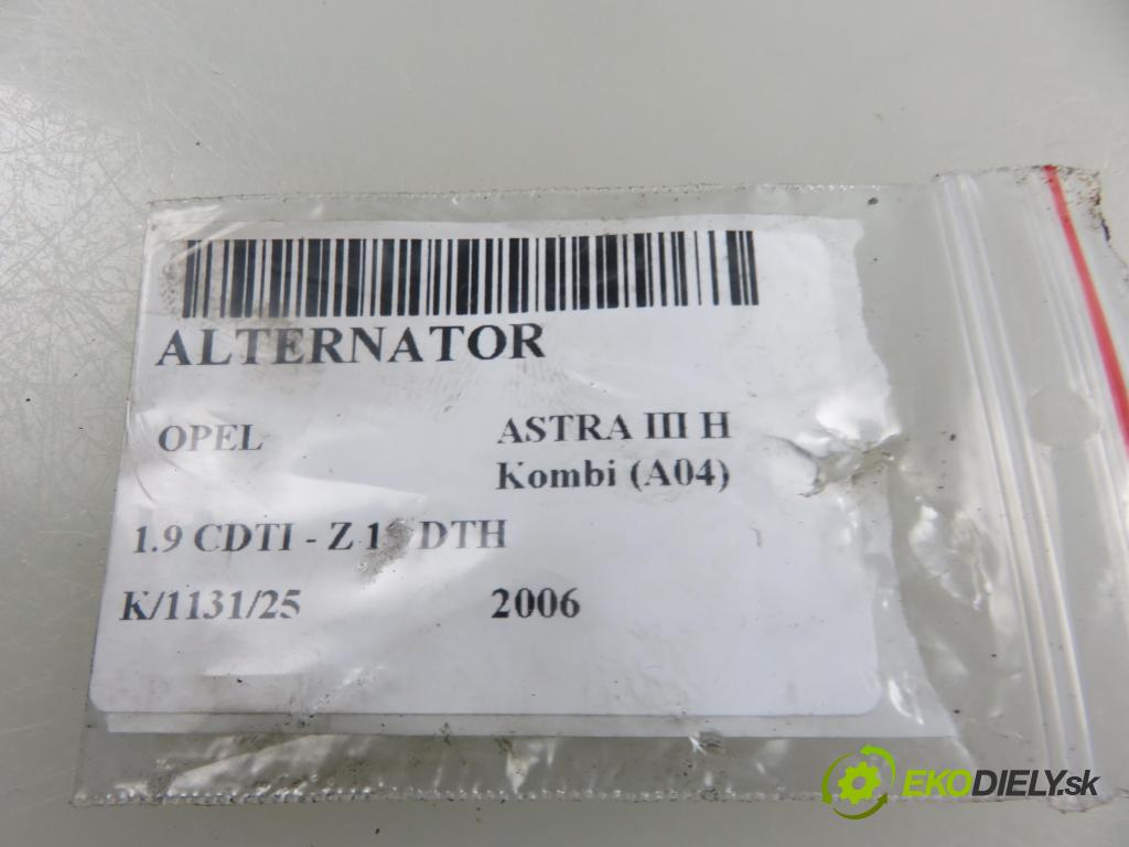 OPEL ASTRA H Kombi (A04) KOMBI 2006 110,00 1.9 CDTI - Z 19 DTH 1910,00 Alternátor A4073 (Alternátor)