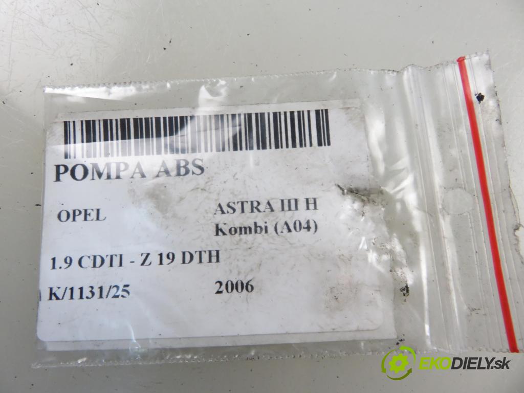 OPEL ASTRA H Kombi (A04) KOMBI 2006 110,00 1.9 CDTI - Z 19 DTH 1910,00 Pumpa ABS 13213610AL ; 00403046E0 (Pumpa ABS)