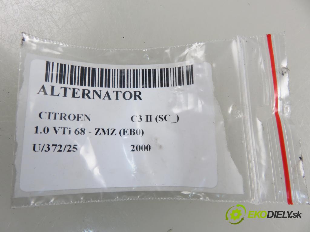 CITROEN C3 II (SC_) HB 2000 50,00 1.0 VTi 68 - ZMZ (EB0) 999,00 Alternátor 9806007480 (Alternátor)