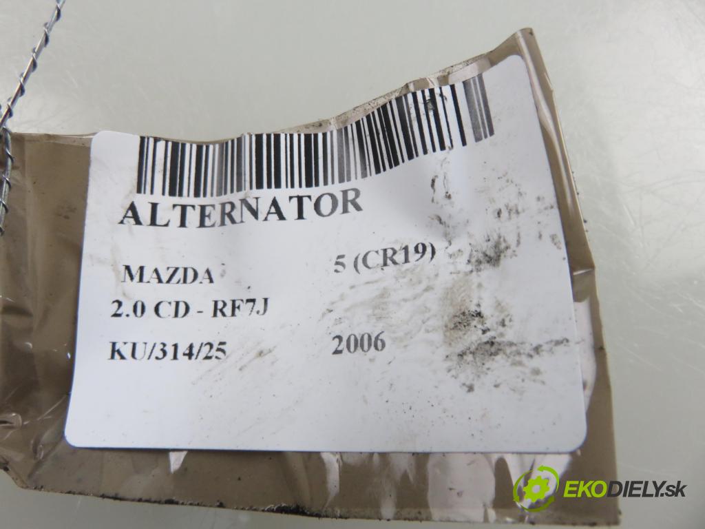 MAZDA 5 (CR19) VAN 2006 105,00 2.0 MZR-CD 143 - RF7J 1998,00 Alternátor A3TB6581 (Alternátor)