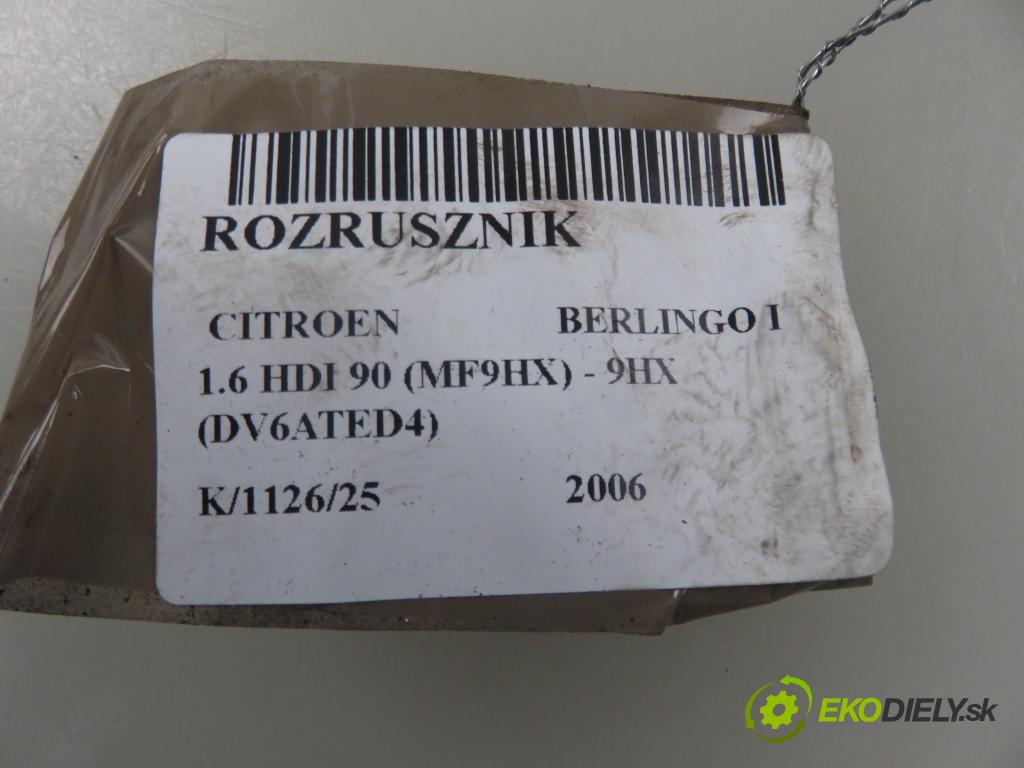CITROEN BERLINGO / BERLINGO FIRST nadwozie wielkoprzestrzenne (MPV) KOMBIVAN 2006 66,00 1.6 HDI 90 - 9HX (DV6ATED4) 1560,00 startér  (Startér)