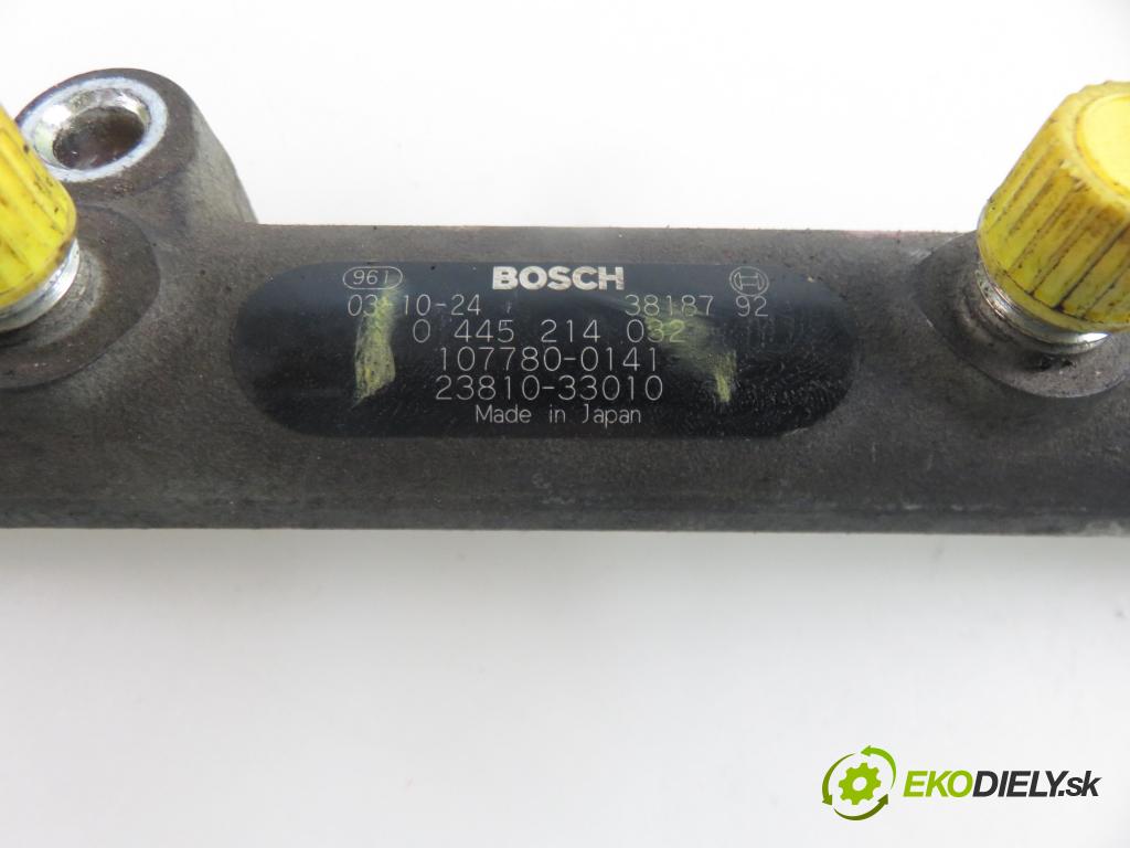 TOYOTA YARIS (_P1_) HB 2004 55,00 1.4 D-4D (NLP10_) - 1ND-TV 1364,00 lišta vstřikovací 2328033010 ; 0445214032 ; 0281002521 (Vstřikovací lišta)