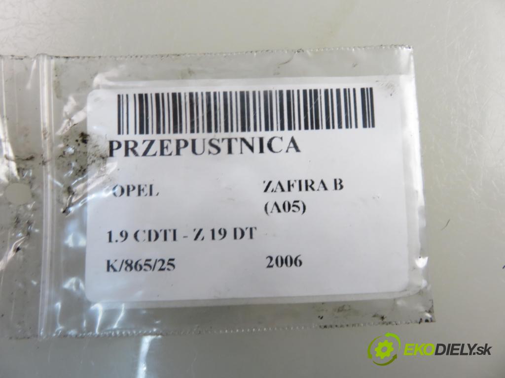 OPEL ZAFIRA B (A05) MINIVAN 2006 88,00 1.9 CDTI 8V 120 - Z 19 DT 1910,00 Škrtiaca klapka 48CPD1 ; 48CPD1E (Škrtiaca klapka)