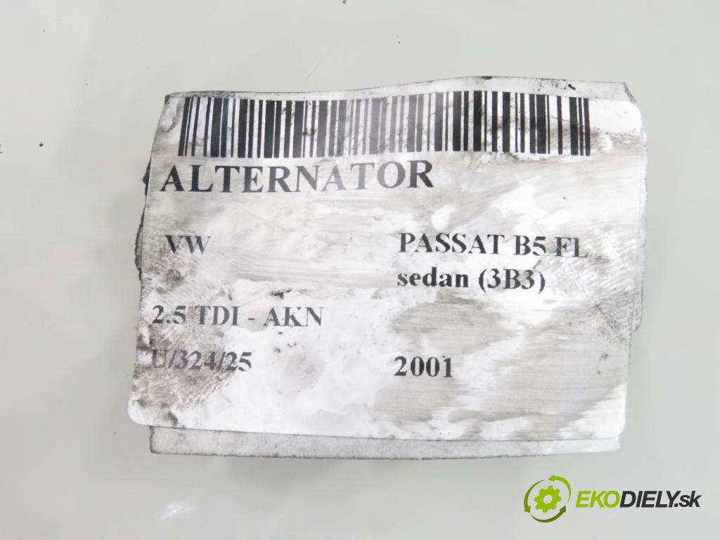 VW PASSAT B5.5 (3B3) SEDAN 2001 110,00 2.5 TDI - AKN 2496,00 Alternátor  (Alternátor)