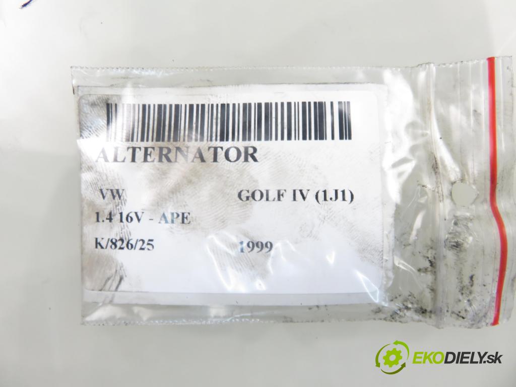 VW GOLF IV (1J1) HB 1999 55,00 1.4 16V - APE 1390,00 Alternátor 0986049101 (Alternátor)
