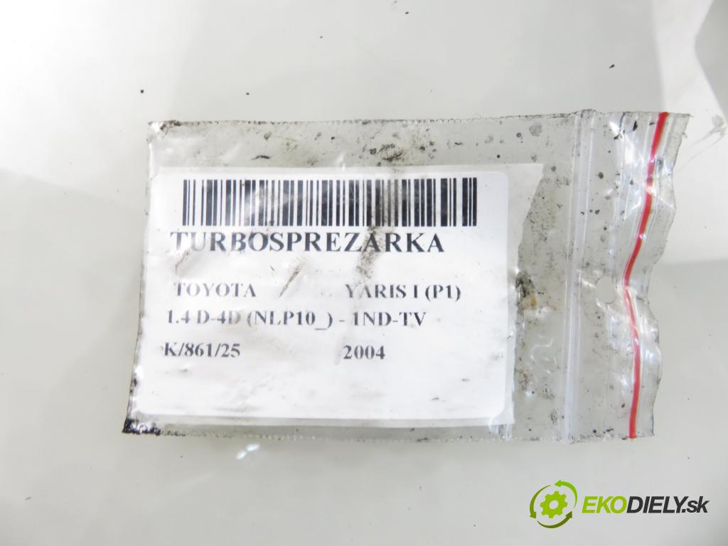 TOYOTA YARIS (_P1_) HB 2004 55,00 1.4 D-4D (NLP10_) - 1ND-TV 1364,00 RYCHLONABÍJEČKA: 1720133010 (Kompletní turbodmychadlo)