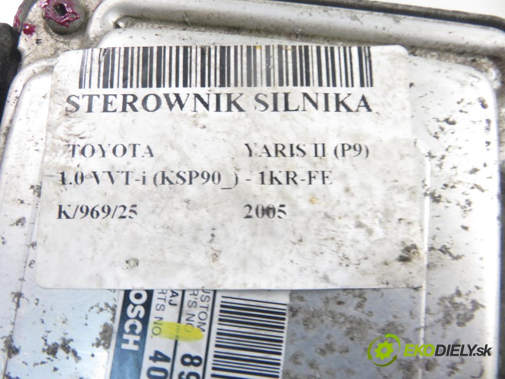 TOYOTA YARIS (_P9_) HB 2005 51,00 1.0 VVT-i (KSP90_) - 1KR-FE 998,00 Riadiaca jednotka Motor 8966052D30 ; 896610D270 ; 0261208936