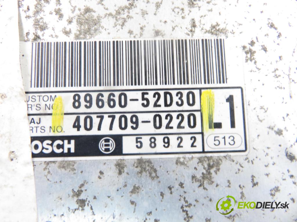 TOYOTA YARIS (_P9_) HB 2005 51,00 1.0 VVT-i (KSP90_) - 1KR-FE 998,00 Riadiaca jednotka Motor 8966052D30 ; 896610D270 ; 0261208936