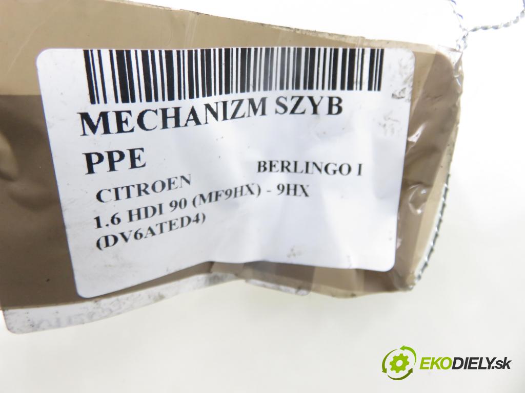 CITROEN BERLINGO / BERLINGO FIRST nadwozie wielkoprzestrzenne (MPV) KOMBIVAN 2006 66,00 1.6 HDI 90 - 9HX (DV6ATED4) 1560,00 mechanismus oken PPE 0130821762
