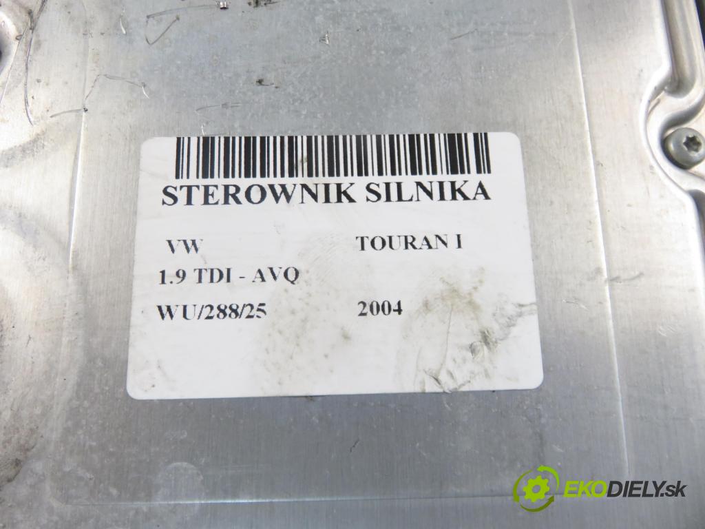 VW TOURAN (1T1, 1T2) MINIVAN 2004 74,00 1.9 TDI PD 100 - AVQ 1896,00 Riadiaca jednotka Motor 03G906016BT ; 0281011761