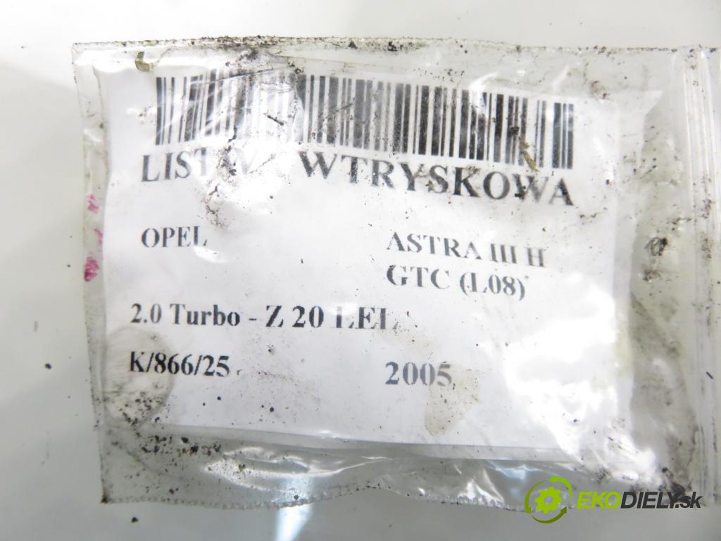 OPEL ASTRA H GTC (L08) HB 2005 125,00 2.0 Turbo - Z 20 LEL 1998,00 Lišta vstrekovacia 0280156021 ; 90411551 (Vstrekovacia lišta)