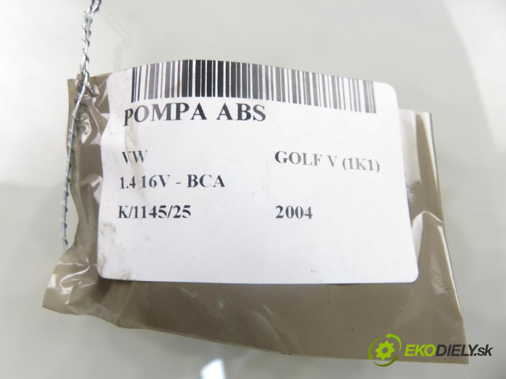 VW GOLF V (1K1) HB 2004 55,00 1.4 16V - BCA 1390,00 Pumpa ABS 1K0907379K ; 1K0614517H ; 10096003483 (Pumpa ABS)