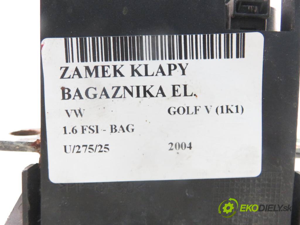 VW GOLF V (1K1) HB 2004 85,00 1.6 FSI - BAG 1598,00 zámok dveří kufr EL.