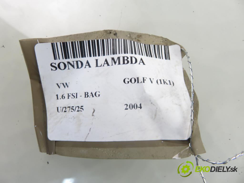 VW GOLF V (1K1) HB 2004 85,00 1.6 FSI - BAG 1598,00 sonda lambda 03C907807D (Lambda sonda)