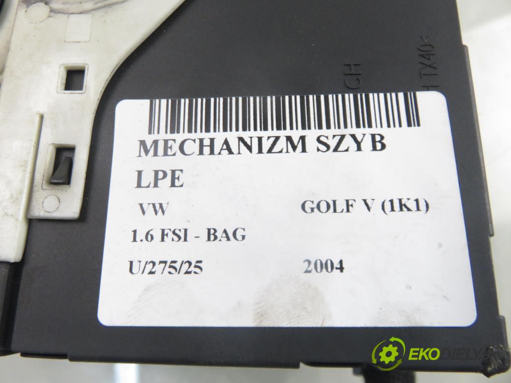 VW GOLF V (1K1) HB 2004 85,00 1.6 FSI - BAG 1598,00 motorek sťahovaní oken LP 1K0959793C