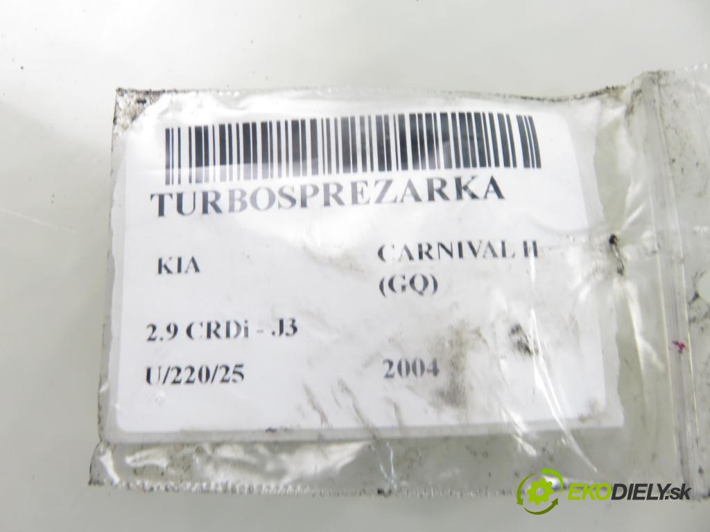 KIA CARNIVAL II (GQ) MINIVAN 2004 106,00 2.9 CRDi - J3 2902,00 RYCHLONABÍJEČKA: 282004X300 (Kompletní turbodmychadlo)