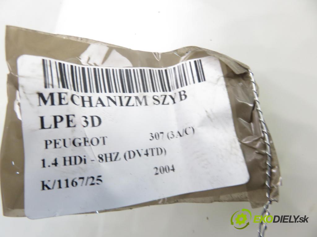 PEUGEOT 307 (3A/C) HB 2004 50,00 1.4 HDi - 8HZ (DV4TD) 1398,00 mechanismus oken 3D 0130822022