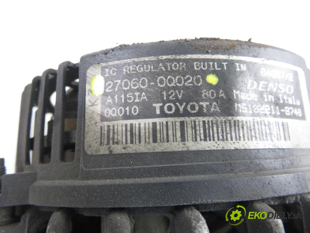 PEUGEOT 107 (PM_, PN_) HB 2007 50,00 1.0 68 - CFA (1KR) 998,00 Alternátor 270600Q020 (Alternátor)