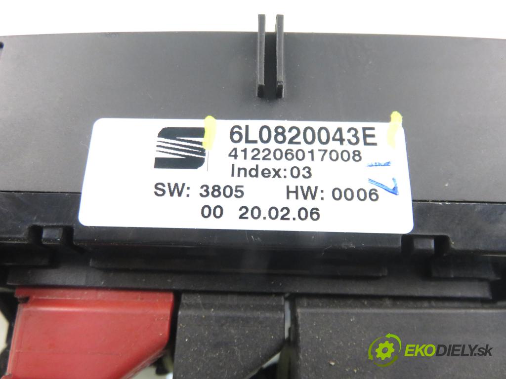 SEAT IBIZA III (6L1) HB 2006 74,00 1.9 TDI - AXR 1896,00 Panel kúrenia KLIMATRONIK 6L0820043E