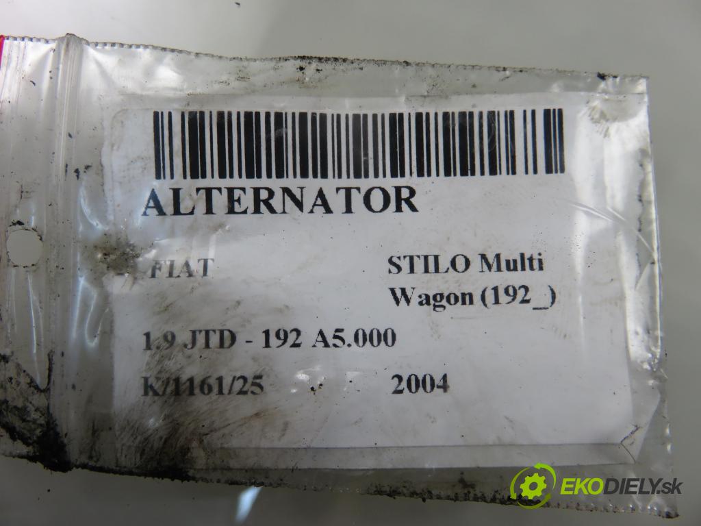 FIAT STILO Multi Wagon (192_) KOMBI 2004 103,00 1.9 JTD 16V 140 - 192 A5.000 1910,00 Alternátor 73503235 (Alternátor)