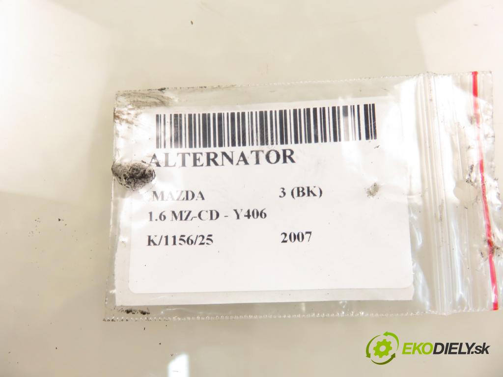 MAZDA 3 (BK) HB 2007 66,00 1.6 MZ-CD - Y406 1560,00 Alternátor 1042102710 (Alternátor)