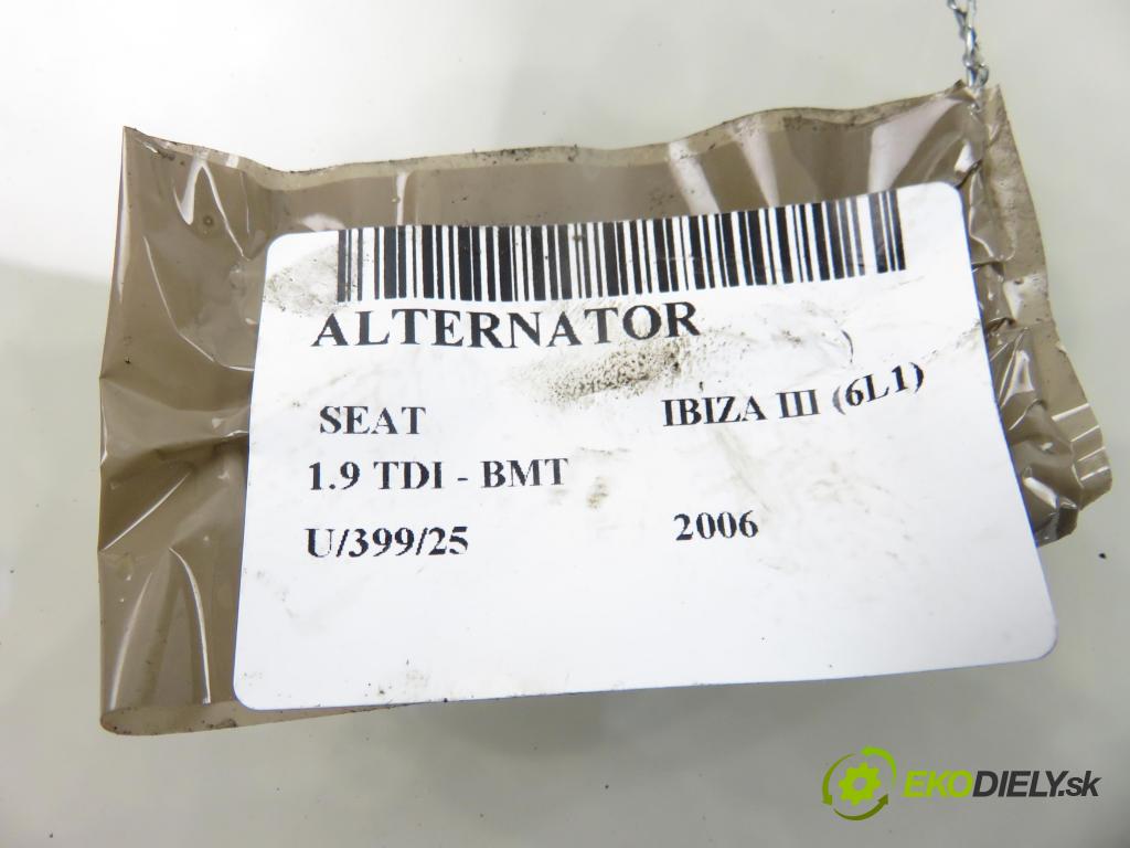 SEAT IBIZA III (6L1) HB 2006 74,00 1.9 TDI - AXR 1896,00 Alternátor 028903028E ; 0124515010 (Alternátor)