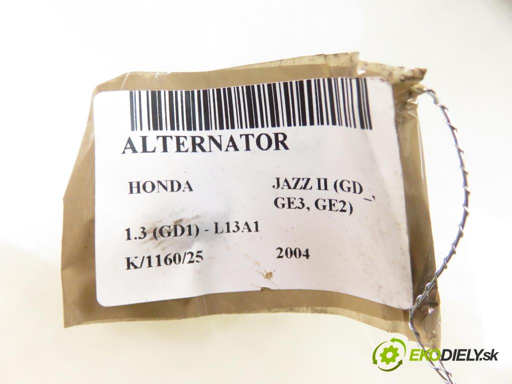 HONDA JAZZ II (GD_, GE3, GE2) HB 2004 61,00 1.3 (GD1) - L13A1 1339,00 Alternátor A5TB0091 (Alternátor)