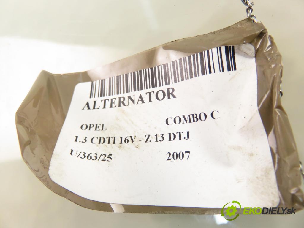 OPEL COMBO C FURGON 2007 55,00 1.3 CDTI 16V - Z 13 DTJ 1248,00 Alternátor 13117279 ; TG9S015 (Alternátor)