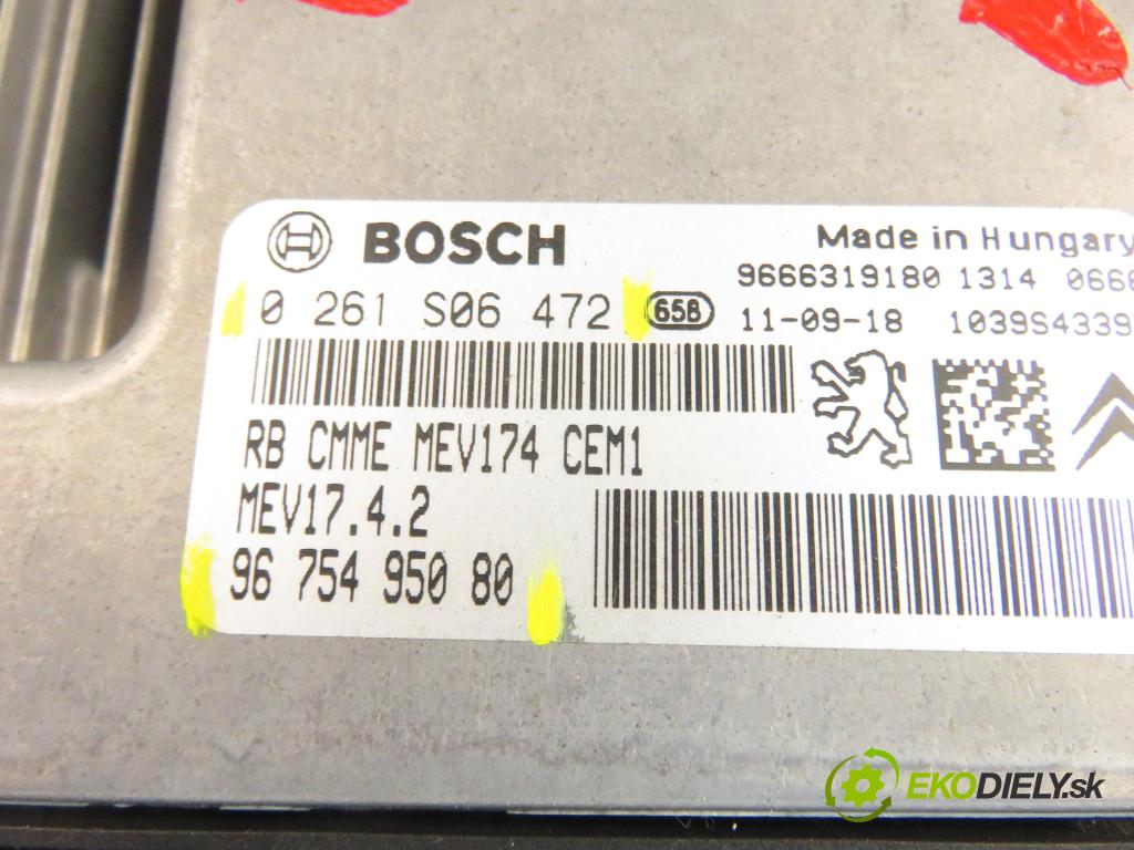 PEUGEOT 308 CC COUPE-CABRIO 2012 115,00 1.6 16V - 5FV (EP6CDT) 1598,00 Riadiaca jednotka Motor 9675495080 ; 0261S06472