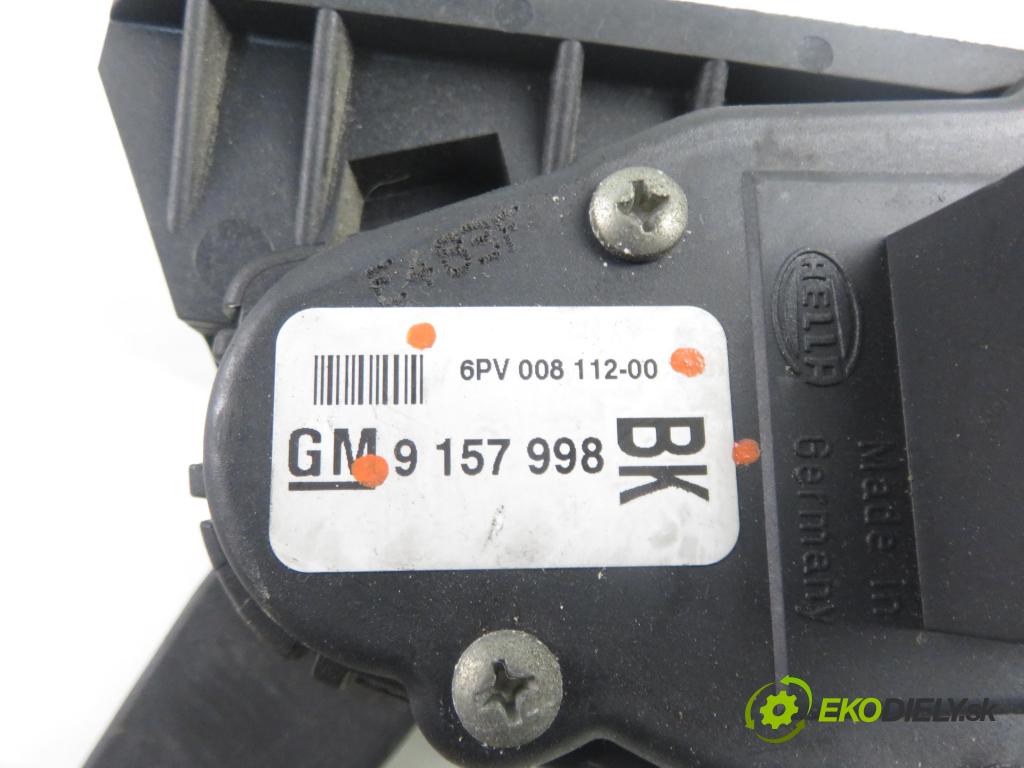 OPEL ASTRA G Kombi (T98) KOMBI 2004 55,00 1.7 DTI 16V - Y 17 DT 1686,00 Potenciometer plynu 9157998BK ; 6PV00811200 (Potenciometer plynového pedálu)