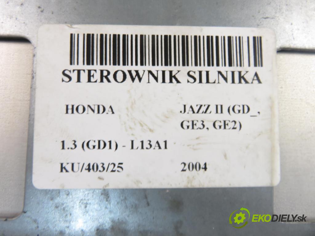 HONDA JAZZ II (GD_, GE3, GE2) HB 2004 61,00 1.3 (GD1) - L13A1 1339,00 Riadiaca jednotka Motor 37820PEWG04 ; 0261208375