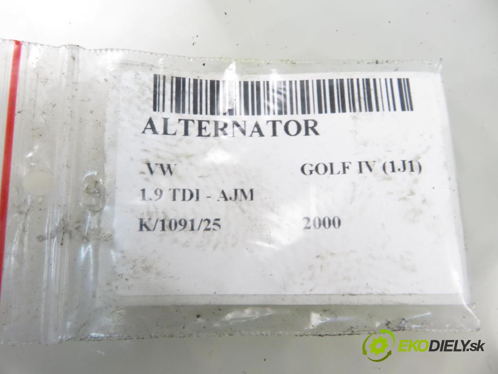 VW GOLF IV (1J1) HB 2000 85,00 1.9 TDI - AJM 1896,00 Alternátor 038903018LX (Alternátor)