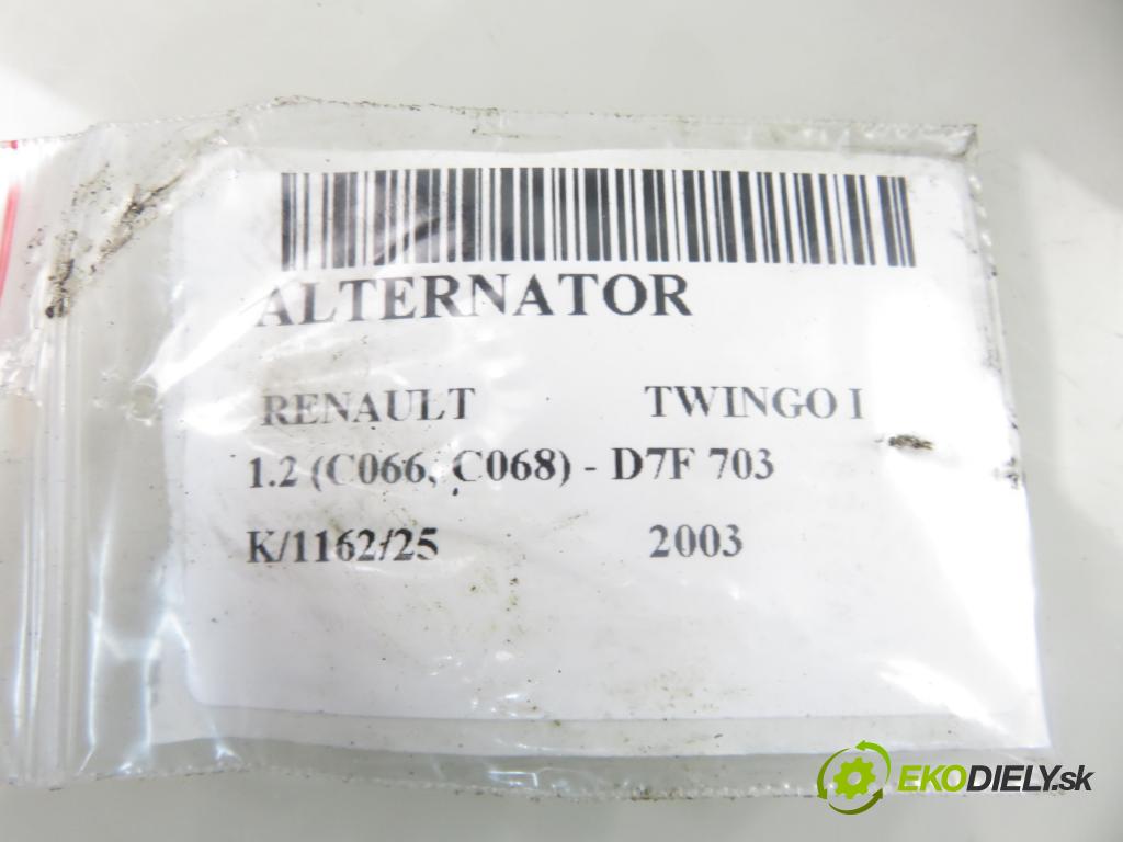 RENAULT TWINGO I (C06_) HB 2003 43,00 1.2 (C066, C068) - D7F 703 1149,00 Alternátor 8200064344 ; SG7S012 (Alternátor)