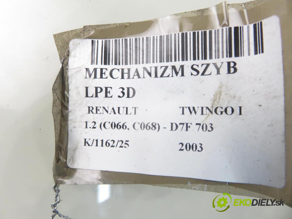 RENAULT TWINGO I (C06_) HB 2003 43,00 1.2 (C066, C068) - D7F 703 1149,00 mechanismus oken 3D 7700830596